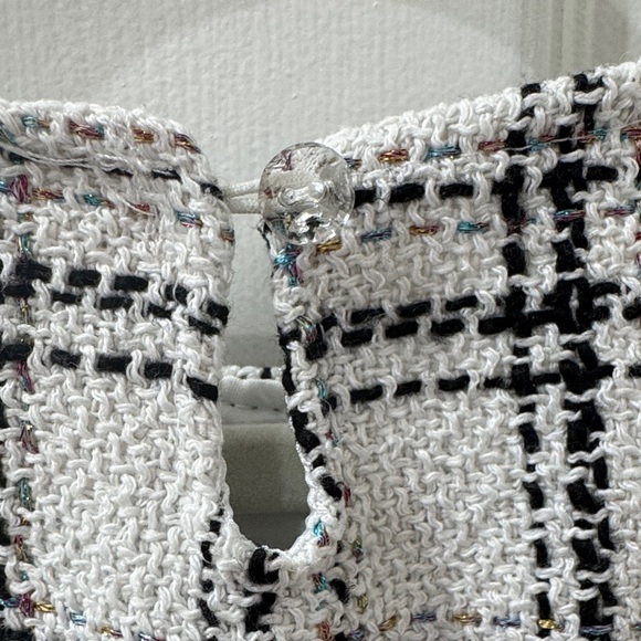 Max Studio Kids Black and White Checkered Kids Tweed Sleeveless Dress w Pockets - Picture 5 of 5